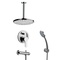 Tub and Shower Faucet Set with Handheld and Ceiling Rain Shower Head